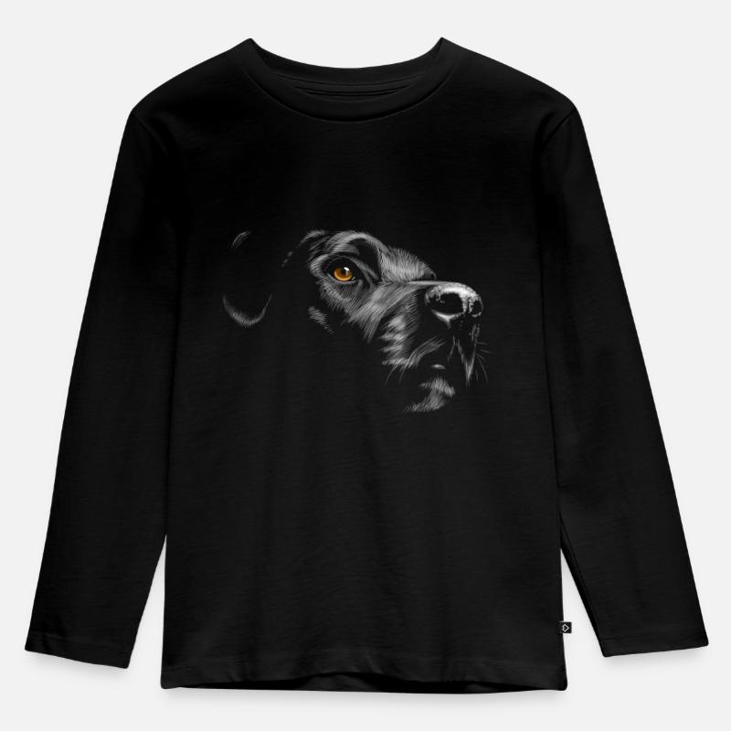 Labrador - Kinder Premium Bio Langarmshirt - Schwarz