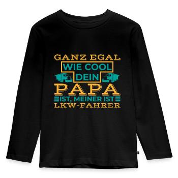 Papa LKW-fahrer Geschenk Disponenten - Kinder Premium Bio Langarmshirt - Schwarz - Vorne - AI Model Kid Male (0cm)
