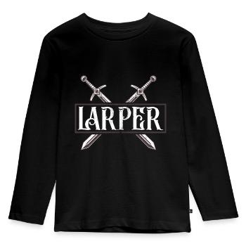 Live-Action-Rollenspiel LARPER - Kinder Premium Bio Langarmshirt - Schwarz - Vorne - AI Model Kid Male (0cm)
