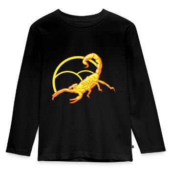 Scorpion jaune venimeux menace avec son aiguillon - T-shirt manches longues Premium Enfant - noir - Devant - AI Model Kid Male (0cm)