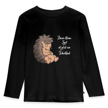 lorey.w "petit hérisson", garçon, écolier - T-shirt manches longues Premium Enfant - noir - Devant - AI Model Kid Male (0cm)