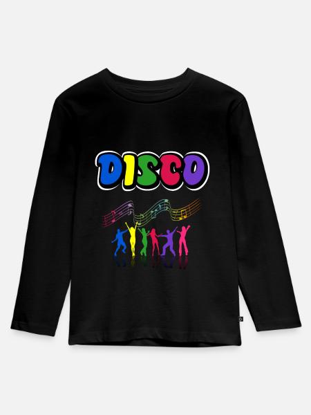 Disco - Kinder Premium Bio Langarmshirt - Schwarz