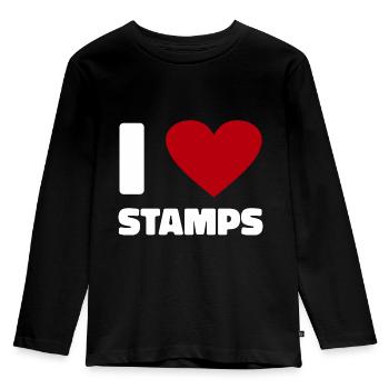 Philately stamps stamps stamps shirt gifts - Kids' Premium Longsleeve Shirt - black - Front - AI Model Kid Male (0cm)