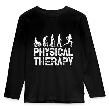 Physiotherapie T-Shirts - Kinder Premium Bio Langarmshirt - Schwarz - Vorne - AI Model Kid Male (0cm)