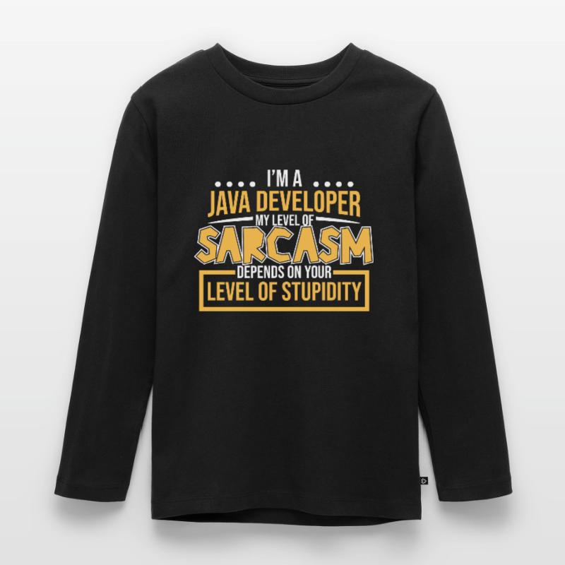 Java Developer Kinder Premium Bio Langarmshirt