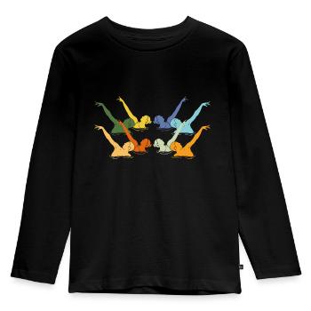 Natation synchronisée vintage Natation artistique - T-shirt manches longues Premium Enfant - noir - Devant - AI Model Kid Male (0cm)