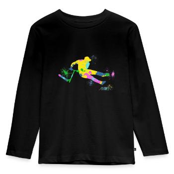 Festif trottinette - T-shirt manches longues Premium Enfant - noir - Devant - AI Model Kid Male (0cm)