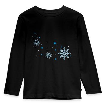 snow flakes - Kids' Premium Longsleeve Shirt - black - Front - AI Model Kid Male (0cm)