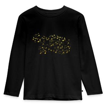 music - Kids' Premium Longsleeve Shirt - black - Front - AI Model Kid Male (0cm)