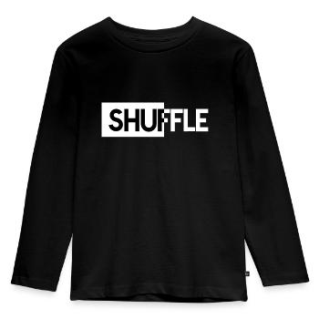 SHUFFLE, GESCHENK - Kinder Premium Bio Langarmshirt - Schwarz - Vorne - AI Model Kid Male (0cm)