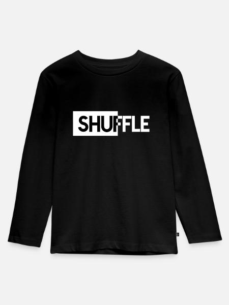SHUFFLE, GESCHENK - Kinder Premium Bio Langarmshirt - Schwarz