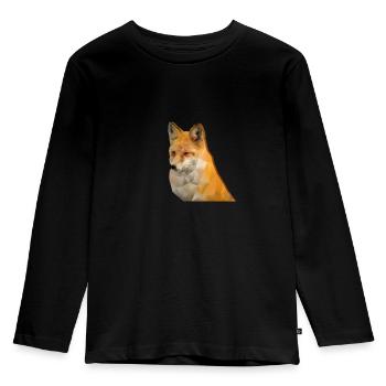 Renard polygonal - T-shirt manches longues Premium Enfant - noir - Devant - AI Model Kid Male (0cm)