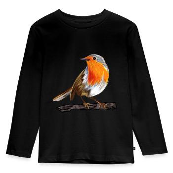 robin - Kids' Premium Longsleeve Shirt - black - Front - AI Model Kid Male (0cm)