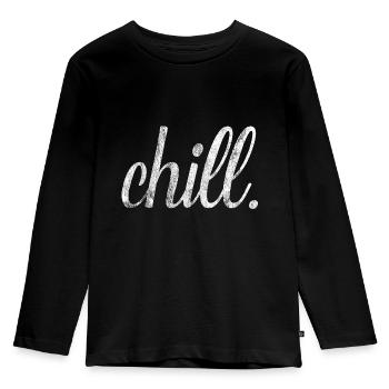 Chiller Chill Hipster Shirt Geschenk - Kinder Premium Bio Langarmshirt - Schwarz - Vorne - AI Model Kid Male (0cm)