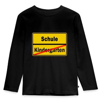 1er jour d'école - Hello school - Bye kindergarten - T-shirt manches longues Premium Enfant - noir - Devant - AI Model Kid Male (0cm)