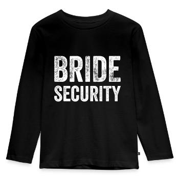 Bride Security Funny Gift Best Man Bride - Kids' Premium Longsleeve Shirt - black - Front - AI Model Kid Male (0cm)