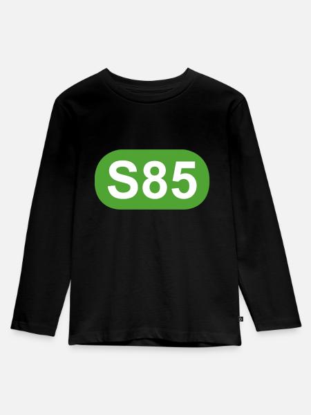 S-Bahn Berlin S85 - Kinder Premium Bio Langarmshirt - Schwarz