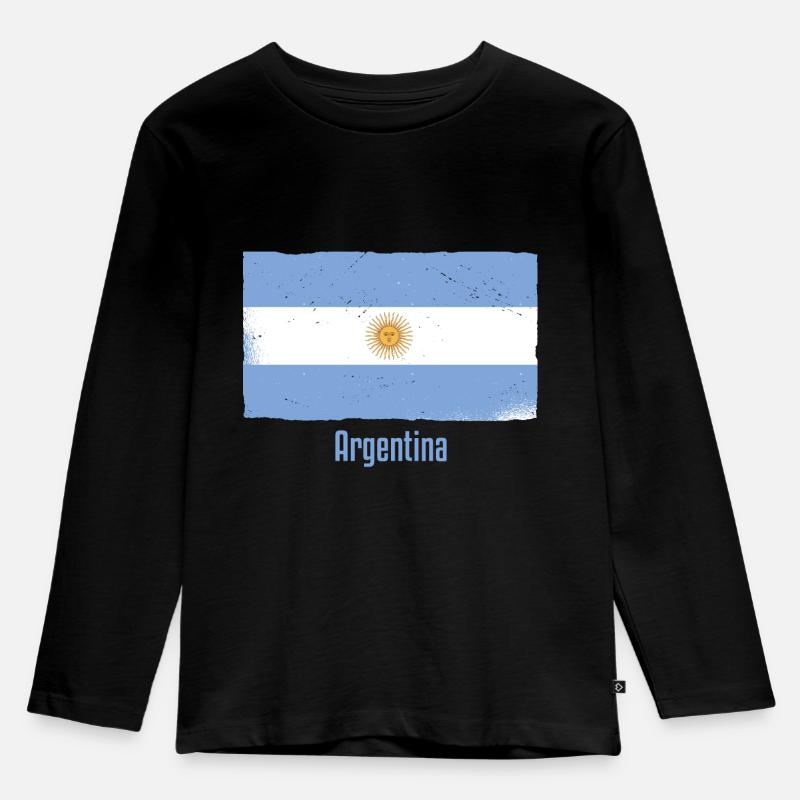 From Argentina - Kinder Premium Bio Langarmshirt - Schwarz