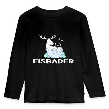 eisbader cool arktis winterbad eischwimmen arktis - Kinder Premium Bio Langarmshirt - Schwarz - Vorne - AI Model Kid Male (0cm)