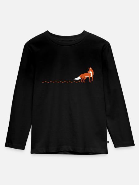 Fuchs Fuchsspur - Kinder Premium Bio Langarmshirt - Schwarz