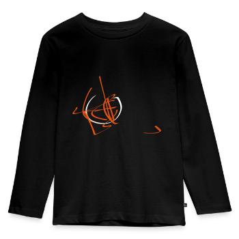 drawing 1523 - Kids' Premium Longsleeve Shirt - black - Front - AI Model Kid Male (0cm)