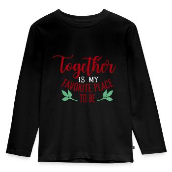 Ensemble est mon endroit préféré pour être un cadeau - T-shirt manches longues Premium Enfant - noir - Devant - AI Model Kid Male (0cm)