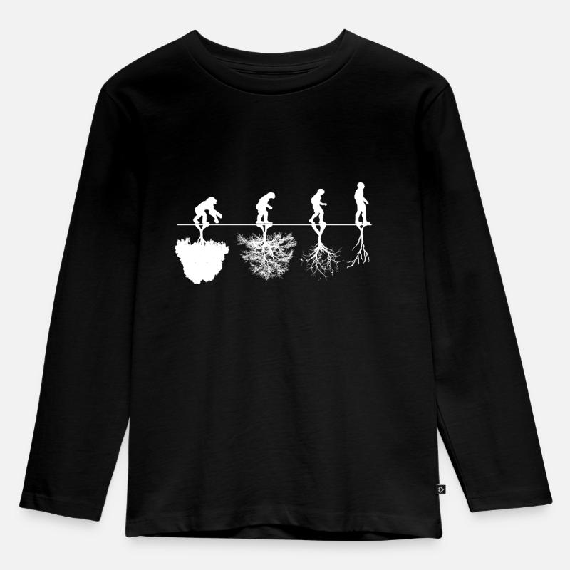 Evolution Kritik - Kinder Premium Bio Langarmshirt - Schwarz