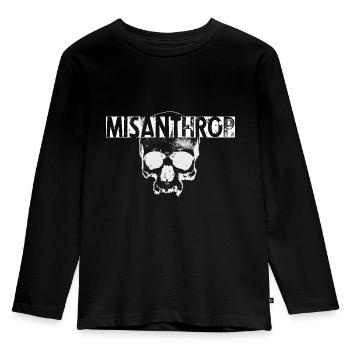 Misanthrope - I hate people's skull - Kids' Premium Longsleeve Shirt - black - Front - AI Model Kid Male (0cm)