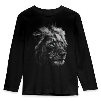 Tête de lion - T-shirt manches longues Premium Enfant - noir - Devant - AI Model Kid Male (0cm)