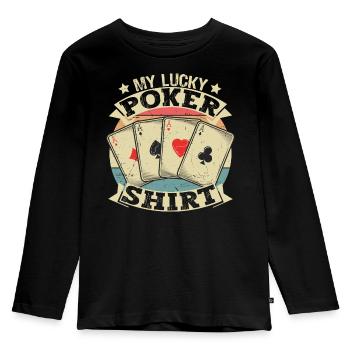My Lucky Poker Shirt retro lucky Poker Design - Kids' Premium Longsleeve Shirt - black - Front - AI Model Kid Male (0cm)