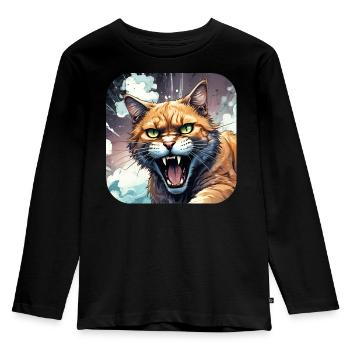 Wild Cat - Kids' Premium Longsleeve Shirt - black - Front - AI Model Kid Male (0cm)