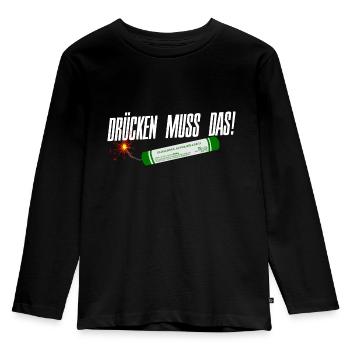Pyro Feuerwerk drücken muss das - Kinder Premium Bio Langarmshirt - Schwarz - Vorne - AI Model Kid Male (0cm)