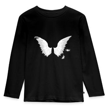 Pair of angel wings - Kids' Premium Longsleeve Shirt - black - Front - AI Model Kid Male (0cm)