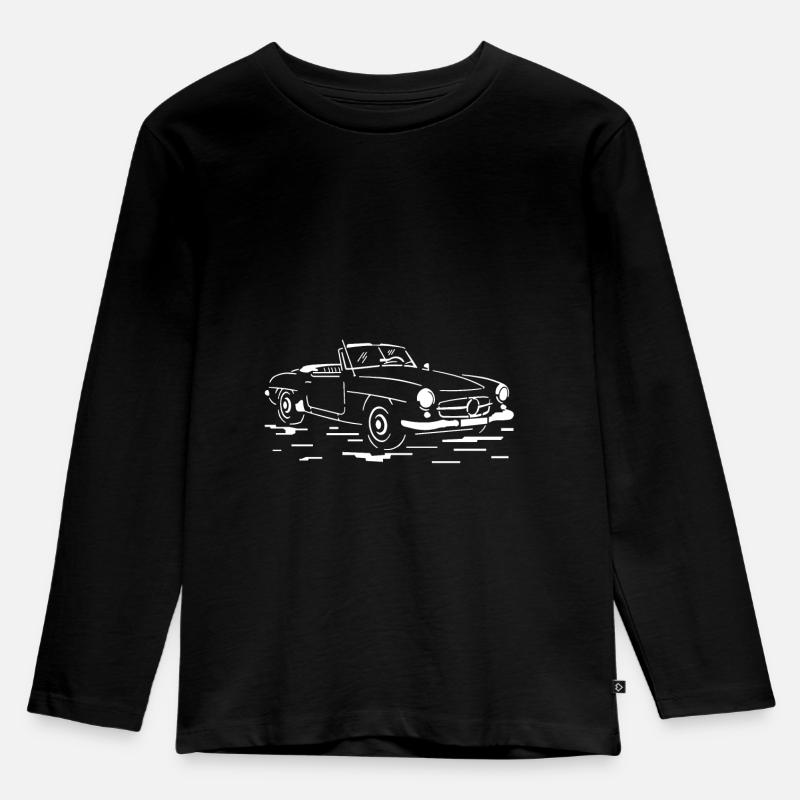 Oldtimer. Auto. Cabriolet - Kinder Premium Bio Langarmshirt - Schwarz