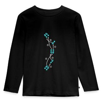 Walzer Schrittfolge für Männer - Kinder Premium Bio Langarmshirt - Schwarz - Vorne - AI Model Kid Male (0cm)
