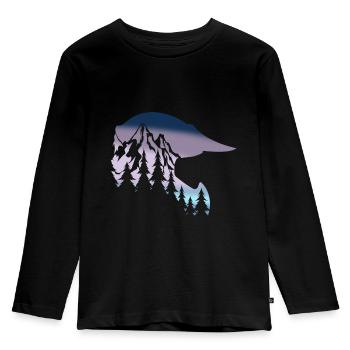 full face helm downhill fahrrad - Kinder Premium Bio Langarmshirt - Schwarz - Vorne - AI Model Kid Male (0cm)