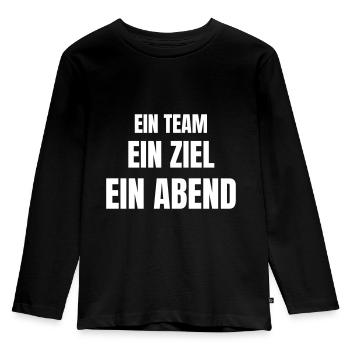 Ein Team, ein Ziel, ein Abend. - Kinder Premium Bio Langarmshirt - Schwarz - Vorne - AI Model Kid Male (0cm)