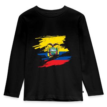 Ecuador - Kinder Premium Bio Langarmshirt - Schwarz - Vorne - AI Model Kid Male (0cm)
