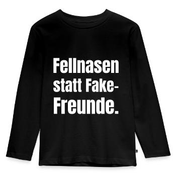 Furry noses instead of fake friends - Kids' Premium Longsleeve Shirt - black - Front - AI Model Kid Male (0cm)