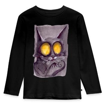 Serial Cat 23 - Kids' Premium Longsleeve Shirt - black - Front - AI Model Kid Male (0cm)