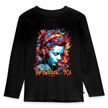 Revival and return to the 90s - Kids' Premium Longsleeve Shirt - black - Front - AI Model Kid Male (0cm)
