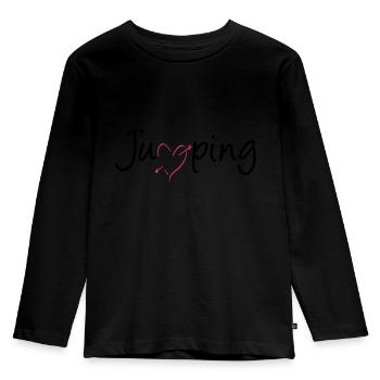 jumping trampoline girl jump jump gift - Kids' Premium Longsleeve Shirt - black - Front - AI Model Kid Male (0cm)