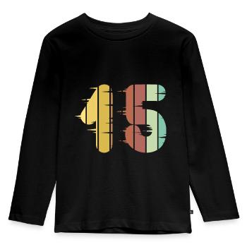 15 - Kids' Premium Longsleeve Shirt - black - Front - AI Model Kid Male (0cm)