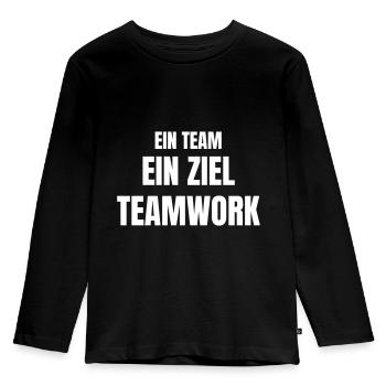 Eine Firma, ein Ziel, Teamwork - Kinder Premium Bio Langarmshirt - Schwarz - Vorne - AI Model Kid Male (0cm)