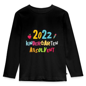 2022 Kindergarten Absolvent Erstklässler Schule - Kinder Premium Bio Langarmshirt - Schwarz - Vorne - AI Model Kid Male (0cm)