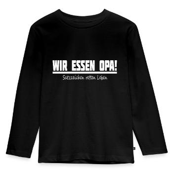 Lehrer Schule Deutsch Satzzeichen Lehrerin - Kinder Premium Bio Langarmshirt - Schwarz - Vorne - AI Model Kid Male (0cm)
