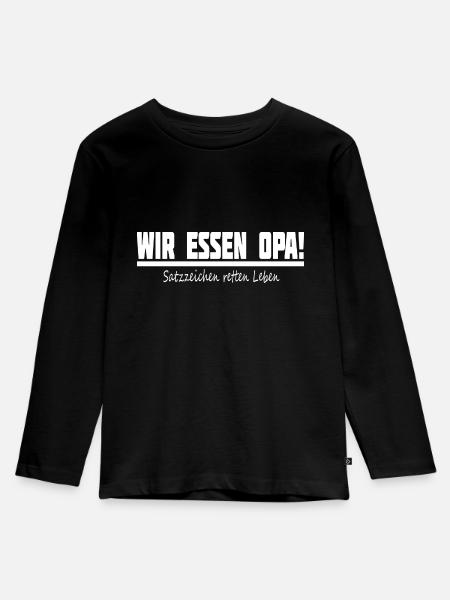 Lehrer Schule Deutsch Satzzeichen Lehrerin - Kinder Premium Bio Langarmshirt - Schwarz