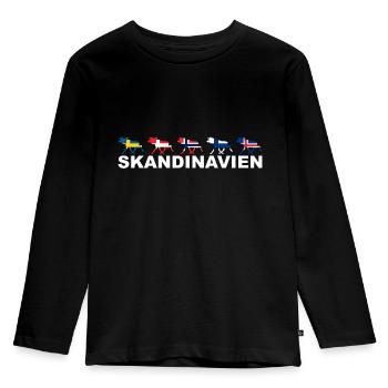 Scandinavia Elk - Elk Moose Scandinavia Nordic - Kids' Premium Longsleeve Shirt - black - Front - AI Model Kid Male (0cm)