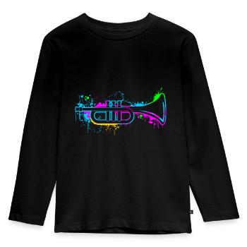 Trumpet - Kids' Premium Longsleeve Shirt - black - Front - AI Model Kid Male (0cm)