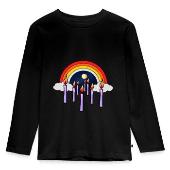 Himmel Trauer Jenseits Tod Trauern Regenbogen Gott - Kinder Premium Bio Langarmshirt - Schwarz - Vorne - AI Model Kid Male (0cm)